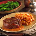 Proscuitto-Wrapped Filets with Spicy Tomato Cream Sauce